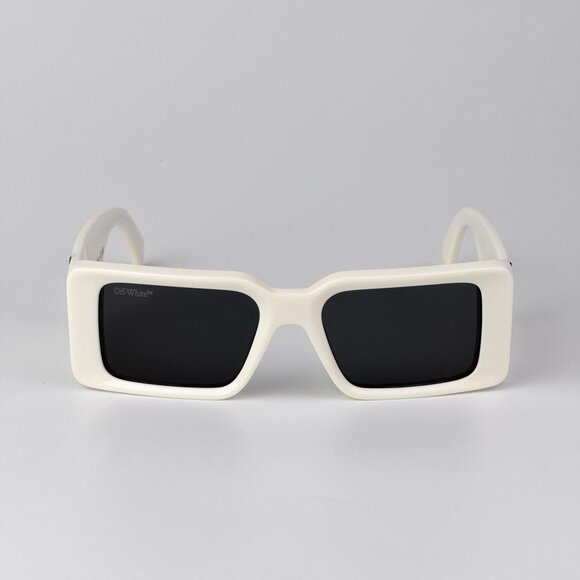Off-White MILANO Sunglasses – White Square Frame Grey Lenses |Model OERI097 0107 main image 5